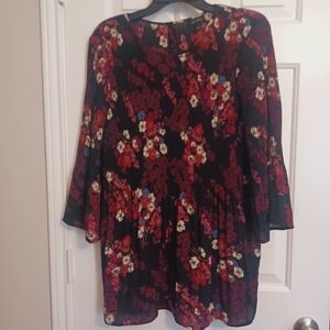 J. Jill Tunic Blouse Floral Sz M